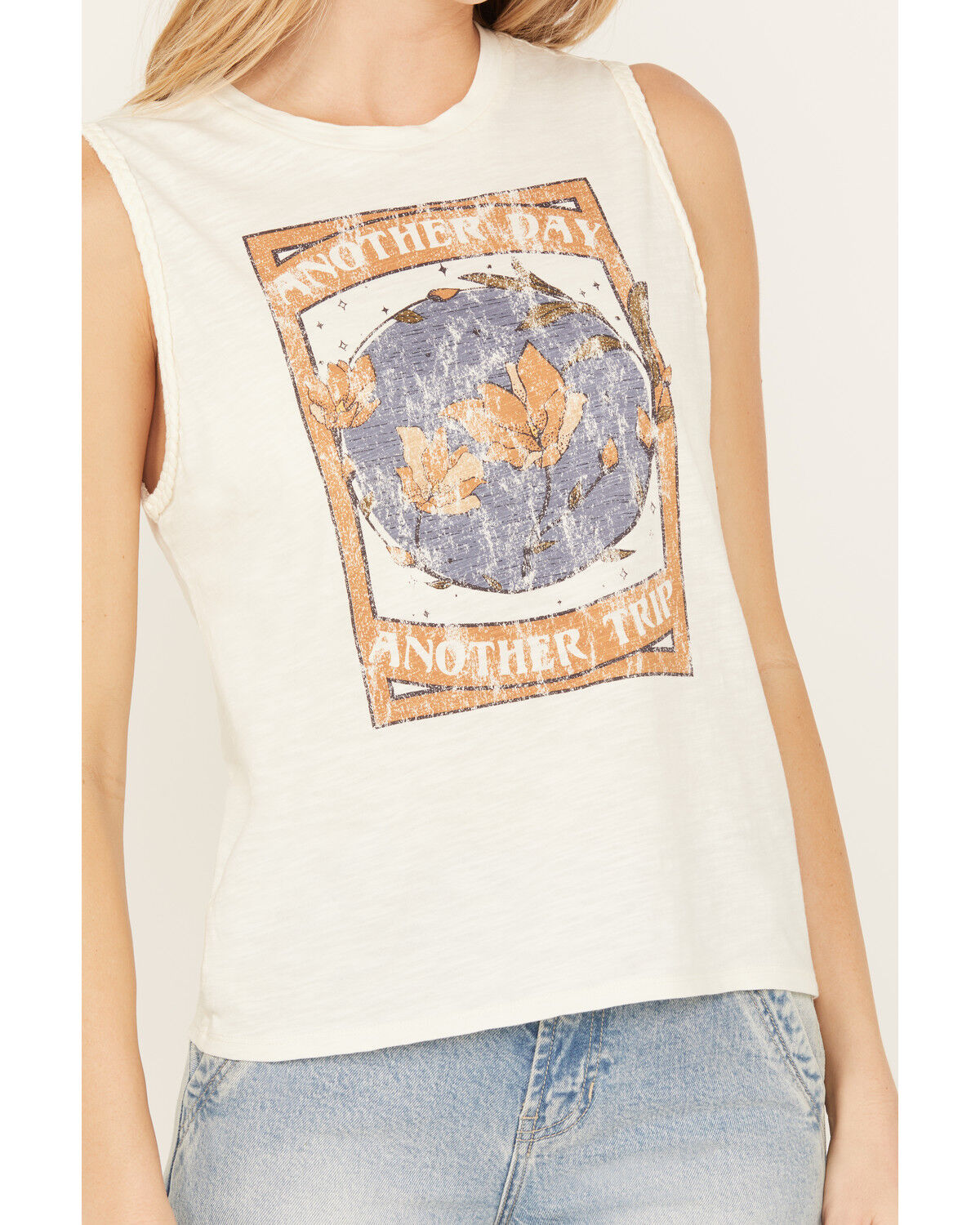 Image #3 - Cleo + Wolf Women's Another Day Muscle Tank, Cream, hi-res