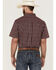 Image #4 - RANK 45® Men's Pick Up Small Plaid Print Short Sleeve Button-Down Western Shirt, Blue, hi-res
