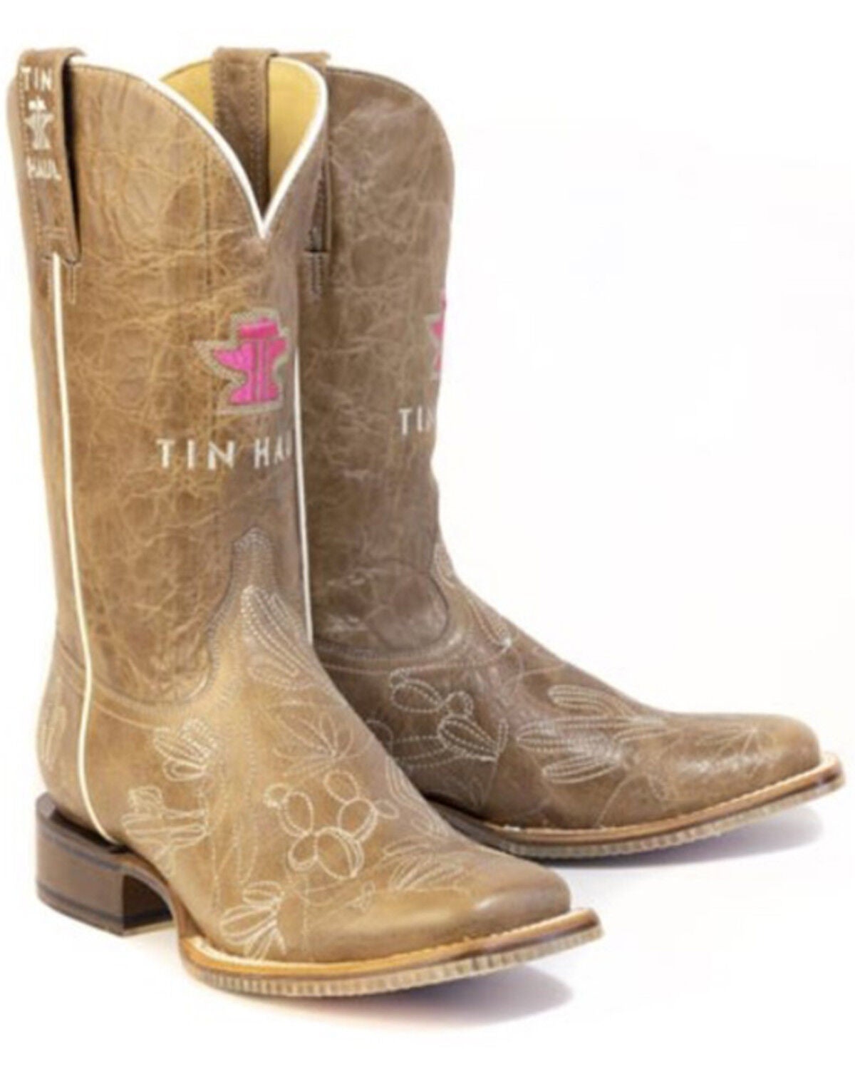 Image #1 - Tin Haul Women's Cacatillow Western Boots - Broad Square Toe, Tan, hi-res