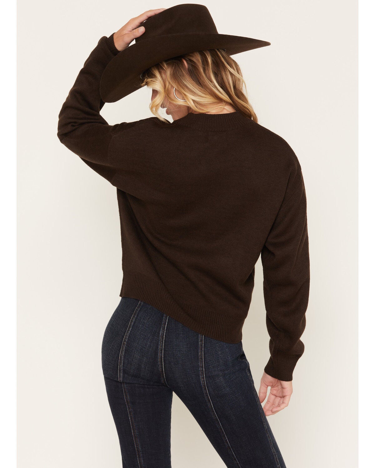 Image #4 - Wrangler Retro Women's Bucking Horse Sweater, Brown, hi-res