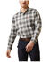 Image #1 - Ariat Men's FR Cogburn Plaid Print Long Sleeve Snap Work Shirt, Charcoal, hi-res