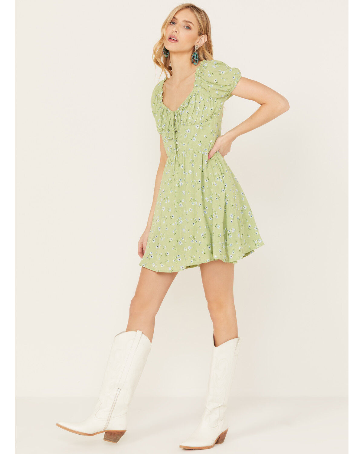 Image #2 - Sadie & Sage Women's California Girl Mini Dress, Sage, hi-res