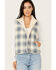 Image #2 - Cleo + Wolf Women's Alice Reversible Sherpa and Plaid Vest , Slate, hi-res