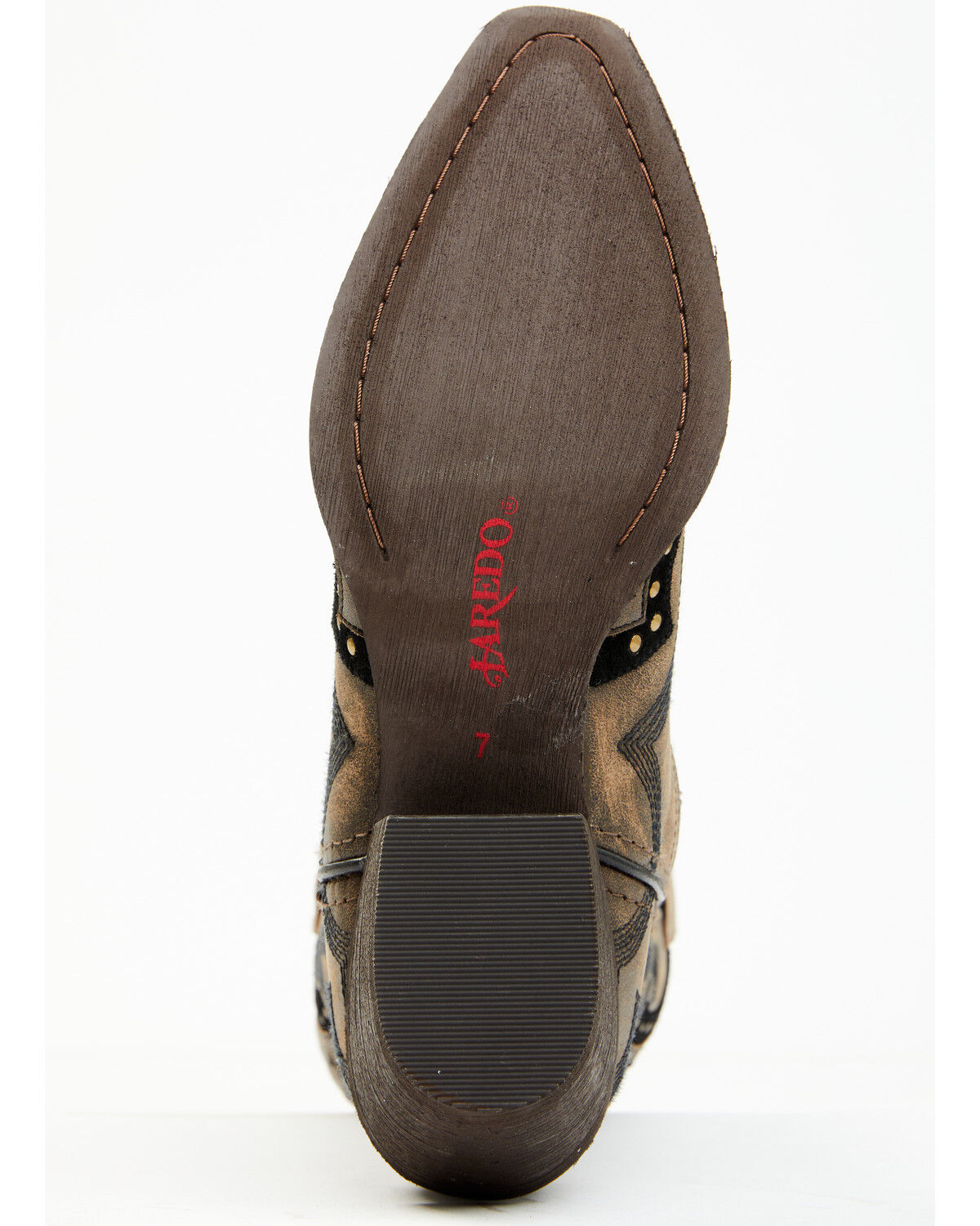 Image #7 - Laredo Women's Skyla Floral Studded Western Performance Boots - Snip Toe, Dark Brown, hi-res