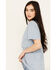 Image #2 - Wrangler Women's Flower Boot Short Sleeve Graphic Tee, Blue, hi-res
