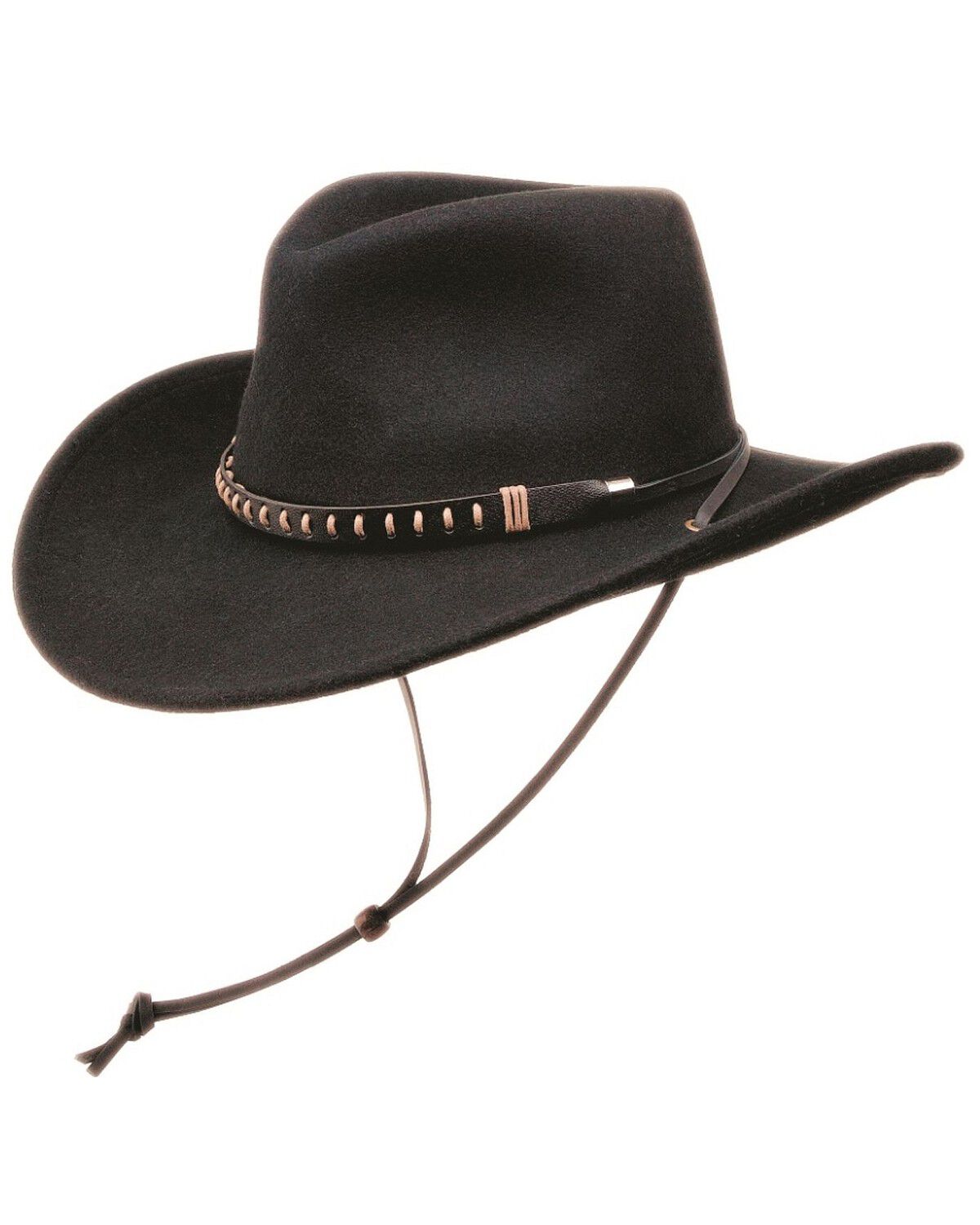 Image #1 - Black Creek Men's Chincord Crushable Felt Western Fashion Hat, Black, hi-res
