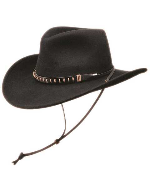 Image #1 - Black Creek Men's Chincord Crushable Felt Western Fashion Hat , Black, hi-res