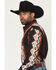 Image #2 - Wrangler Men's Checotah Southwestern Print Long Sleeve Snap Western Shirt - Tall, Black, hi-res