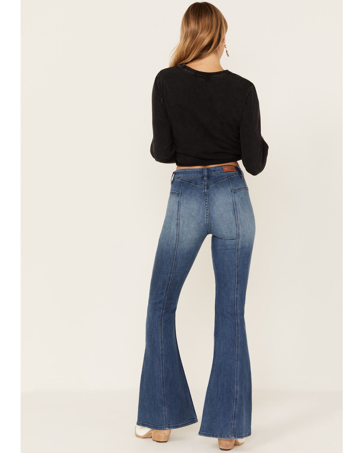 Image #1 - Shyanne Women's Medium Wash High Rise Eden Stretch Flare Jeans, Medium Wash, hi-res