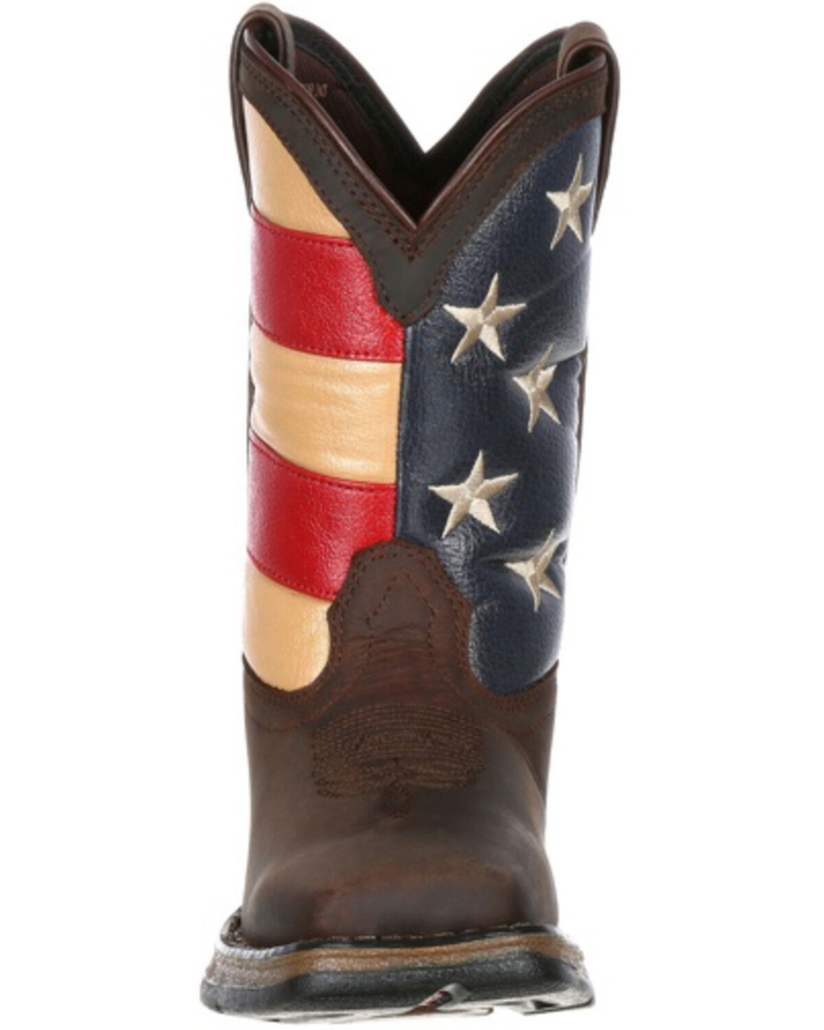 Image #4 - Durango Boys' Americana Western Boots - Broad Square Toe, Dark Brown, hi-res