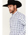 Image #2 - Ariat Men's Pro Series River Plaid Print Long Sleeve Button-Down Stretch Western Shirt, Light Blue, hi-res