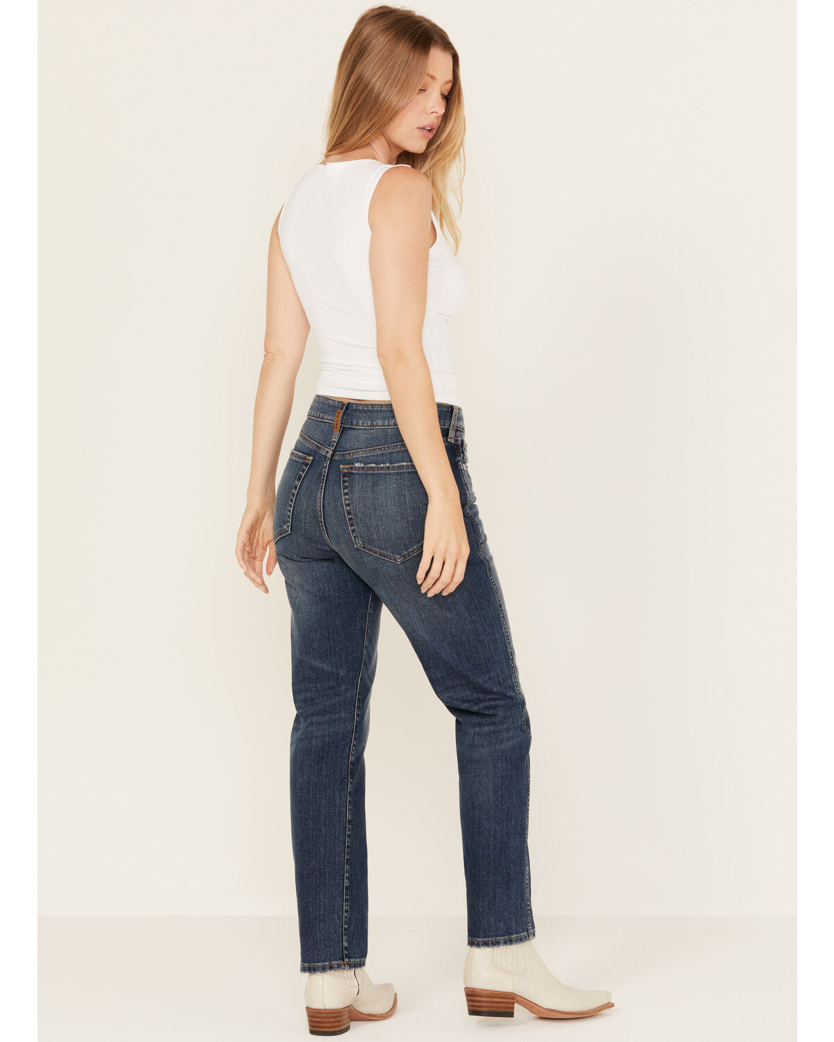 Image #3 - Ariat Women's Bridle Dark Wash High Rise Slim Straight Stretch Denim Jeans, Dark Wash, hi-res
