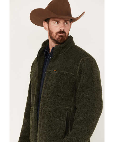Image #2 - Wrangler Men's Multi-Pocket Sherpa Jacket, Green, hi-res