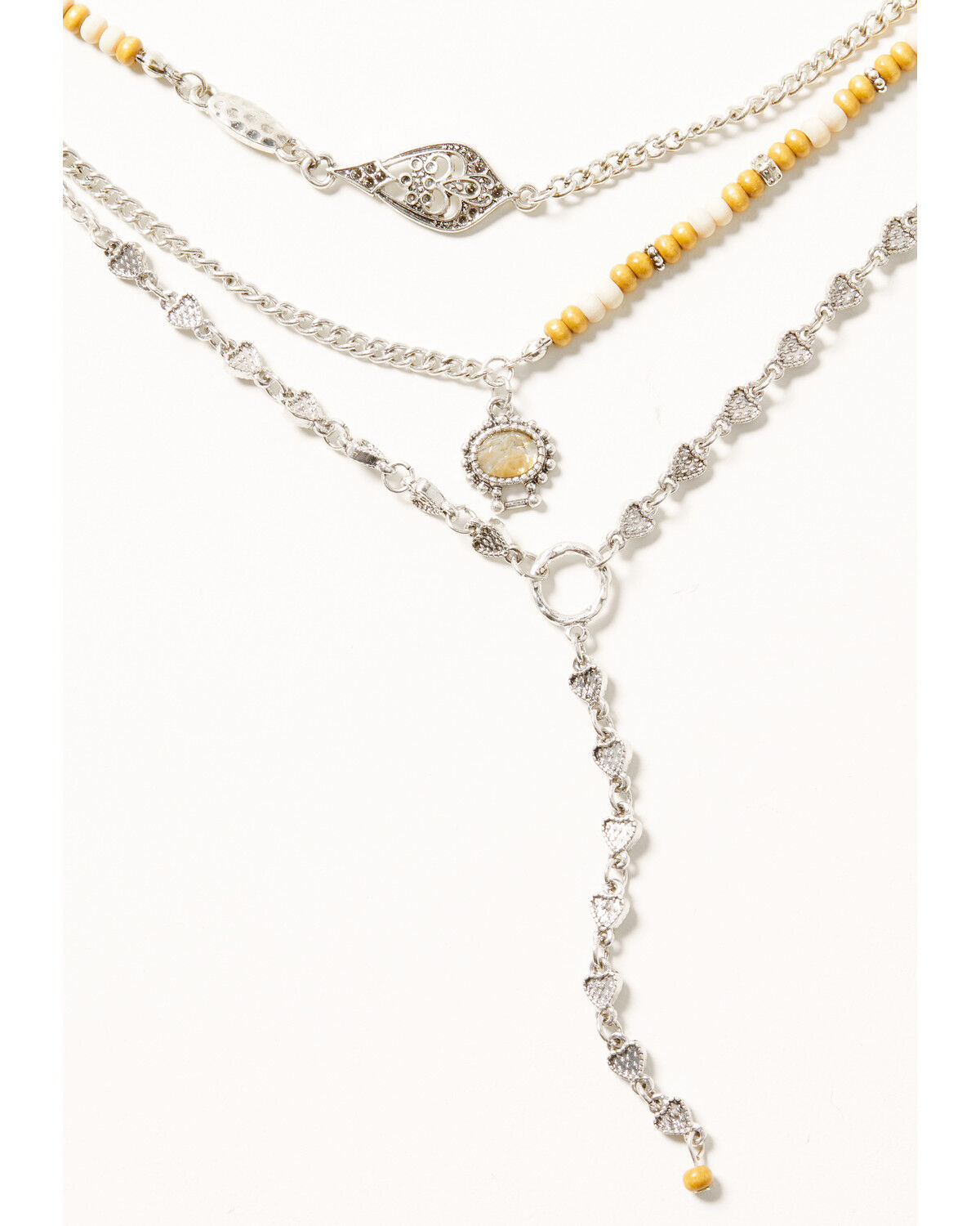 Image #2 - Shyanne Women's Silver Lariat & Beaded Pendant Necklace, Silver, hi-res
