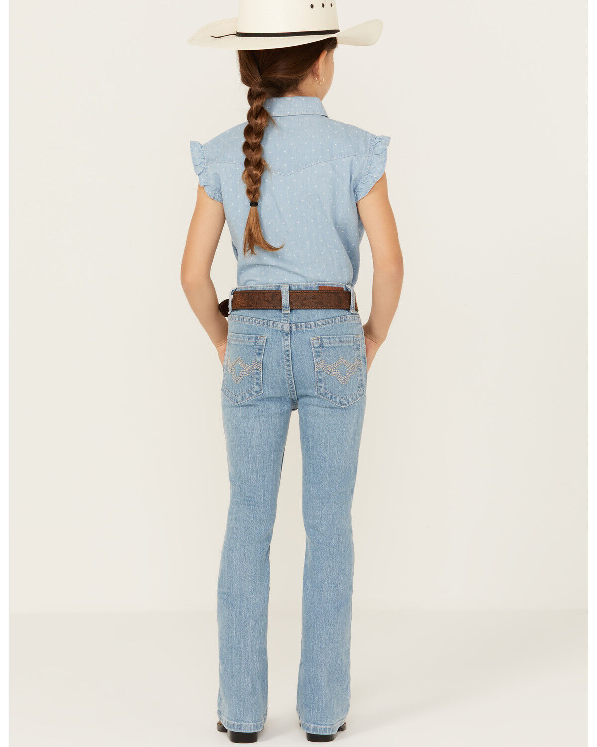 Image #3 - Shyanne Little Girls' Light Wash Riding Jeans, Light Wash, hi-res
