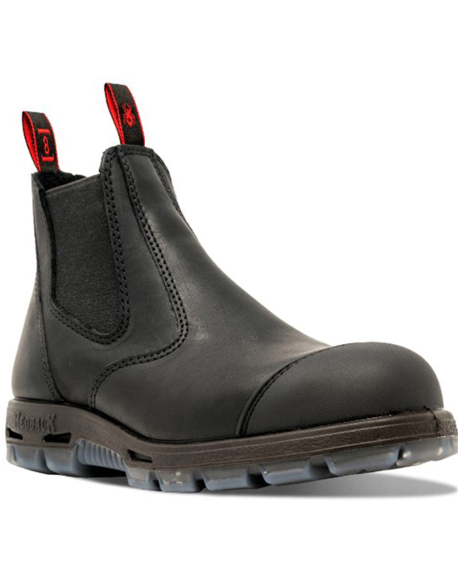 Black steel toe on sale pull on boots