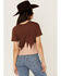 Image #4 - Shyanne Women's Dibs On The Cowboy Tie Dye Short Sleeve Graphic Tee, Medium Brown, hi-res