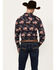 Image #4 - Rock & Roll Denim Men's Americana Print Long Sleeve Snap Stretch Western Shirt, Dark Blue, hi-res