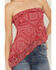 Image #3 - Shyanne Women's Bandana Print Asymmetrical Strapless Top, Red, hi-res