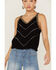 Image #2 - Shyanne Women's Southwestern Embroidered V-Neck Cami, Black, hi-res