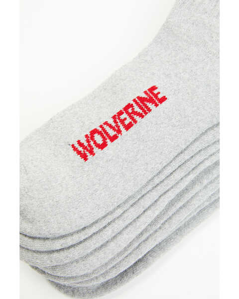 Image #2 - Wolverine Men's Solid Crew Socks - 4 Pack , Grey, hi-res