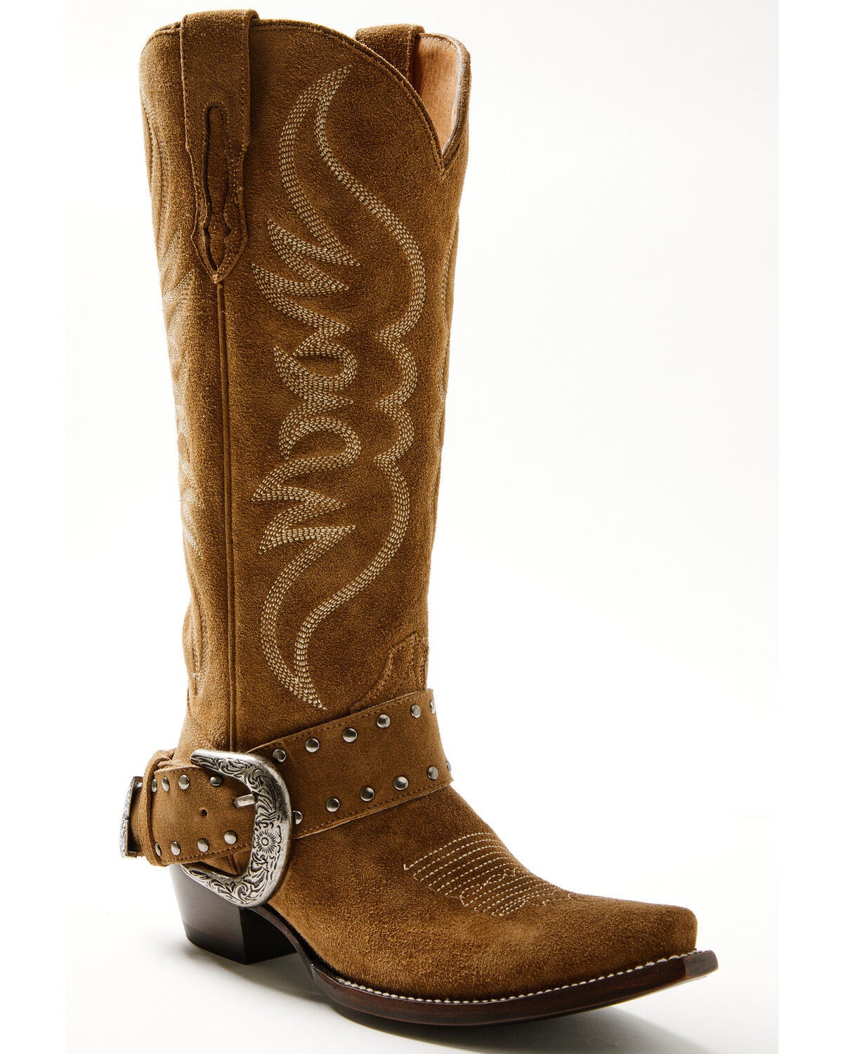 Image #1 - Idyllwind Women's Somethin Bad Suede Tall Western Boots - Snip Toe, Taupe, hi-res