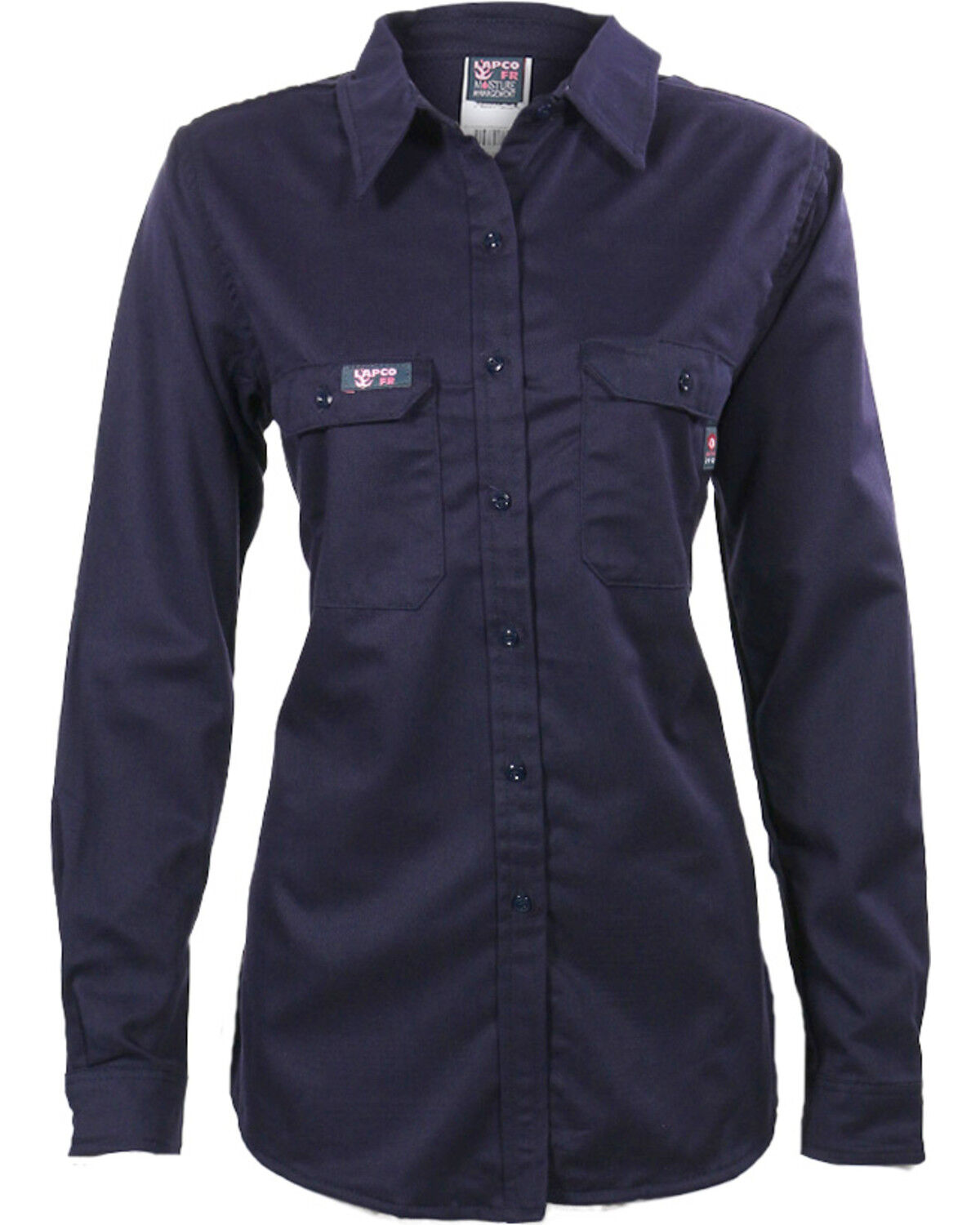 Image #1 - Lapco Women's FR UltraSoft Uniform Shirt, Navy, hi-res