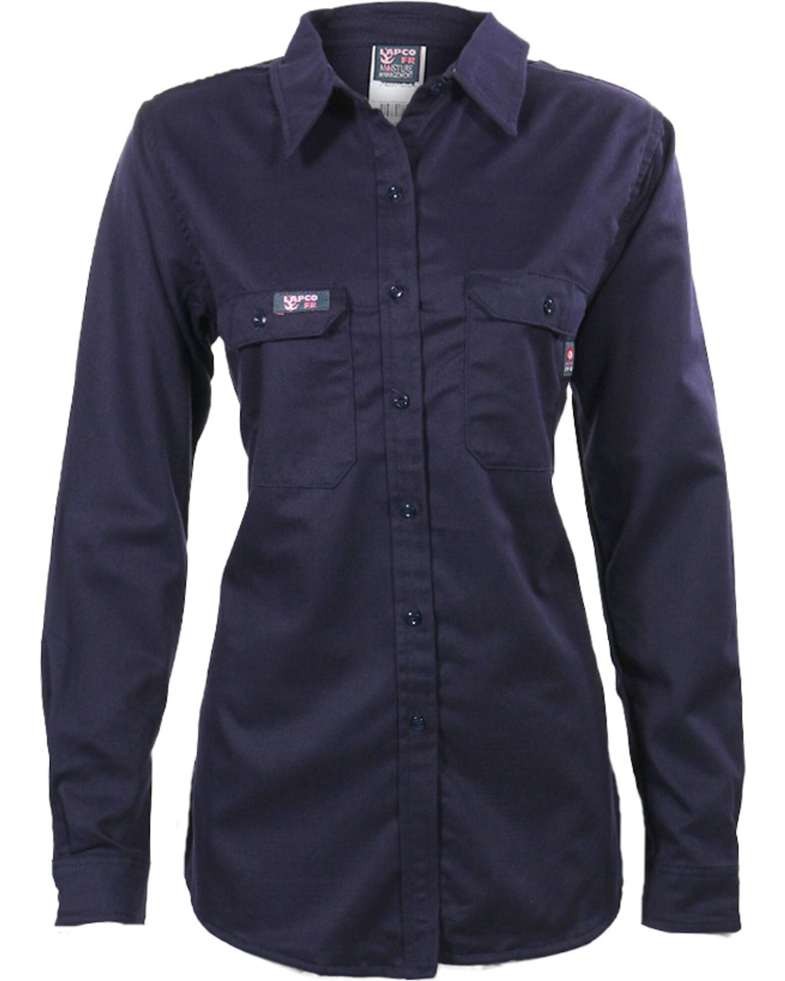 Image #1 - Lapco Women's FR UltraSoft Uniform Shirt, Navy, hi-res
