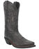 Image #1 - Laredo Men's 12" Inlay Western Performance Boots - Square Toe, Charcoal, hi-res