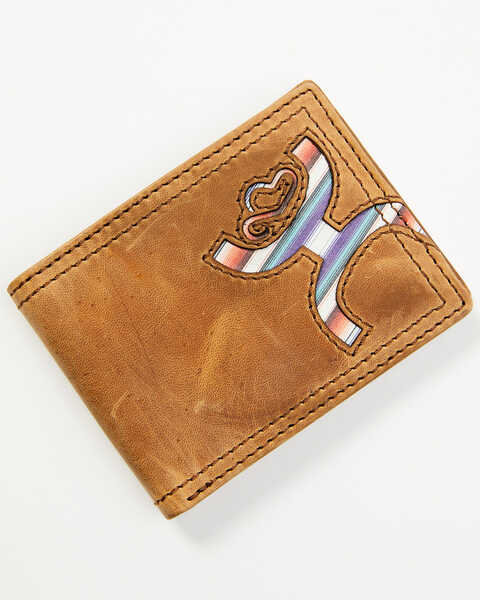Hooey Men's Logo Front Pocket Bi-Fold Wallet, Brown, hi-res