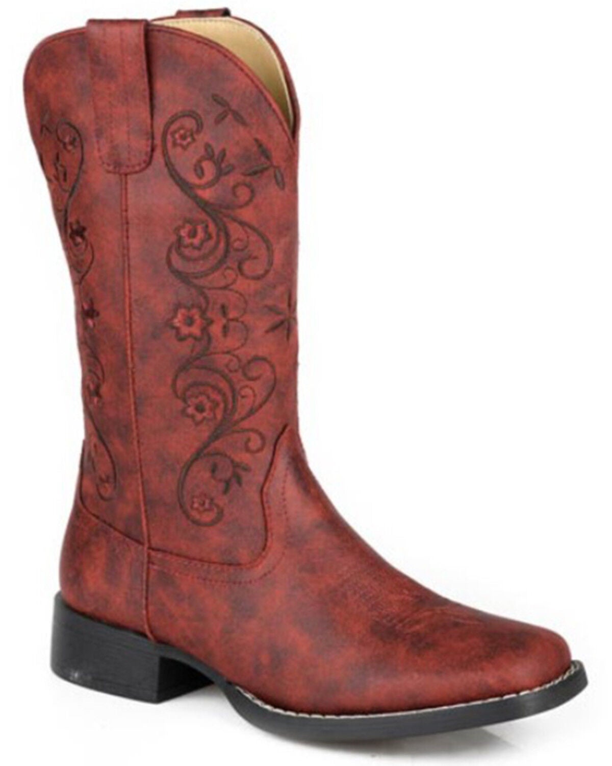 Image #1 - Roper Women's Bailey Western Boots - Square Toe, Red, hi-res