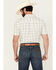 Image #4 - Cody James Men's Open Field Plaid Print Short Sleeve Button-Down Stretch Western Shirt , Ivory, hi-res