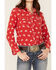 RRR Women's Red Bucking Horse Print Western Snap Shirt, Red, hi-res