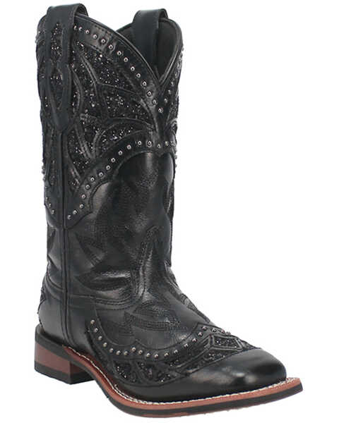 Laredo Women's Eternity Western Boots - Broad Square Toe, Black, hi-res