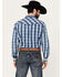 Wrangler Retro Men's Premium Striped Long Sleeve Snap Western Shirt, Indigo, hi-res