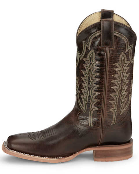 Image #3 - Justin Men's Lyle Umber Western Boots - Broad Square Toe , Dark Brown, hi-res