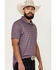 Image #2 - Hooey Men's Weekender Pinstripe Short Sleeve Polo , Purple, hi-res