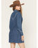 Image #4 - Wrangler Women's Western Long Sleeve Snap Mini Denim Dress, Dark Wash, hi-res