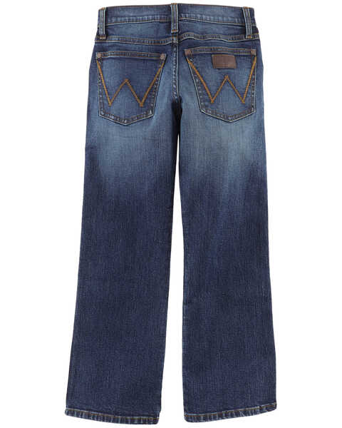 Image #2 - Wrangler Boys' Medium Wash Dellwood Relaxed Bootcut Stretch Jeans - Big, Medium Wash, hi-res