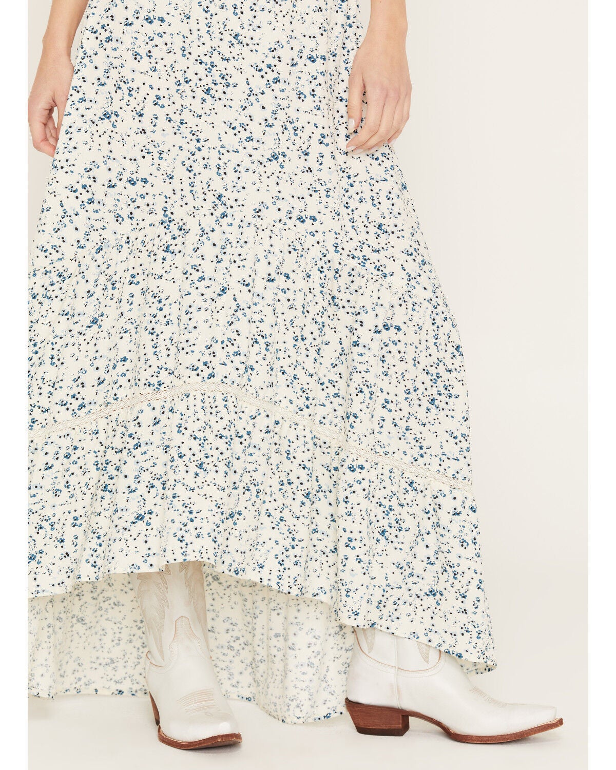 Image #2 - Idyllwind Women's Savanna Floral Print High-Low Maxi Skirt, Cream, hi-res