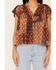 Image #3 - Cleo + Wolf Women's Bogota Patchwork Printed Blouse, Brandy Brown, hi-res