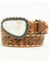 Image #1 - Shyanne Women's Whipstitch Stone Buckle Western Belt, Cream, hi-res