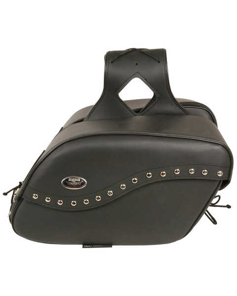 Image #2 - Milwaukee Leather Zip-Off PVC Studded Throw Over Saddle Bag, Black, hi-res