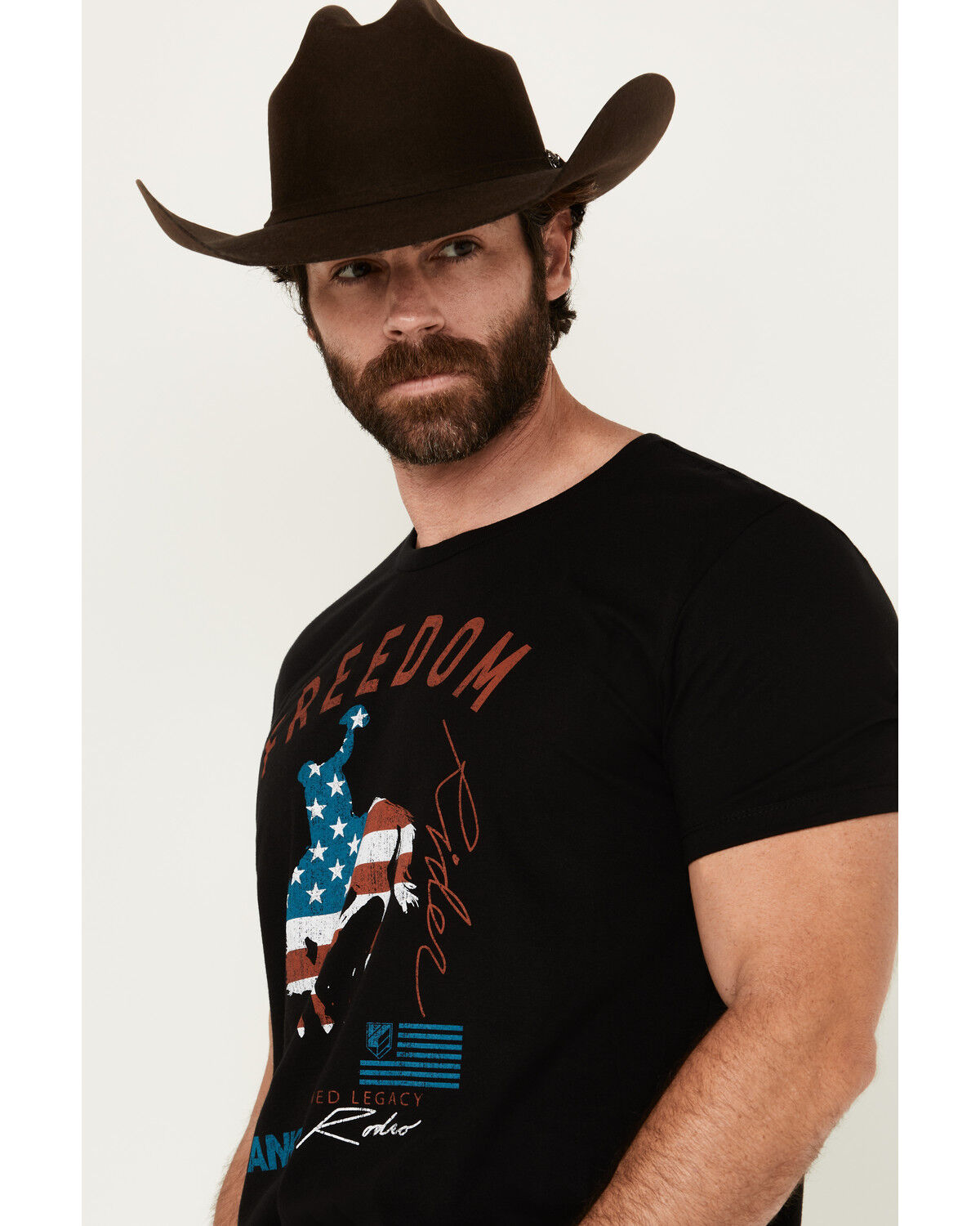 Image #2 - RANK 45® Men's Freedom Rider Americana Short Sleeve Graphic T-Shirt, Black, hi-res