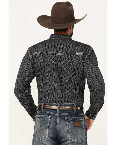 Image #4 - Cowboy Hardware Men's Geo Print Long Sleeve Button-Down Western Shirt, Black, hi-res