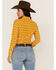 Image #4 - Stetson Women's Southwestern Embroidered Western Pearl Snap Shirt, Yellow, hi-res