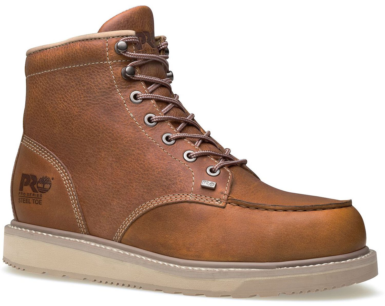 Image #1 - Timberland PRO Men's Barstow Lace-Up Wedge Work Boots - Alloy Toe, Rust, hi-res