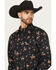 Image #2 - Cowboy Hardware Men's Vintage Bronco Print Long Sleeve Snap Stretch Western Shirt, Black, hi-res