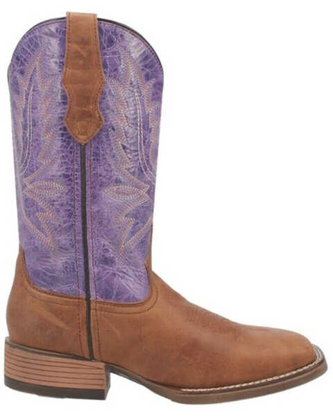 Image #2 - Laredo Women's 11" Western Boots - Broad Square Toe , Purple, hi-res
