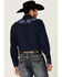 Image #4 - Roper Men's Solid Embroidered Yoke Long Sleeve Pearl Snap Western Shirt , Blue, hi-res